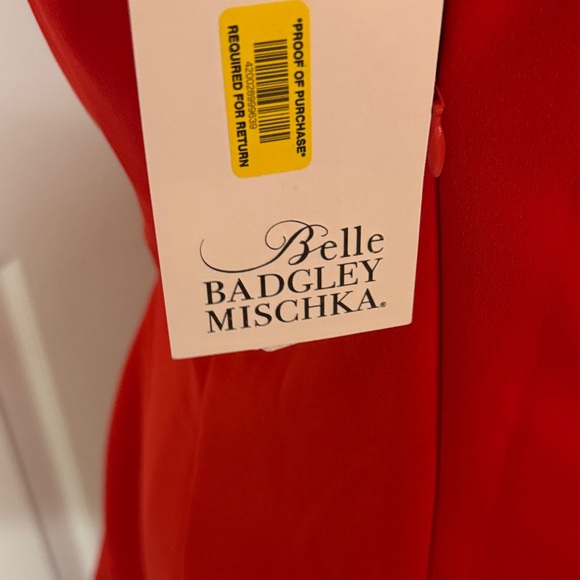 Badgley Mischka Vibrant Red Halter Ruched Mini Dress - Picture 5 of 5